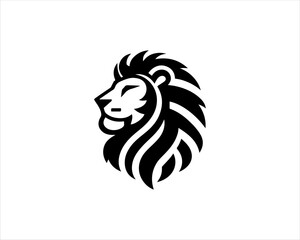 Lion head logo icon vector. Silhouette simple. Flat style lion. Lion face logo design template. Vector illustration Animal Logotype concept. 