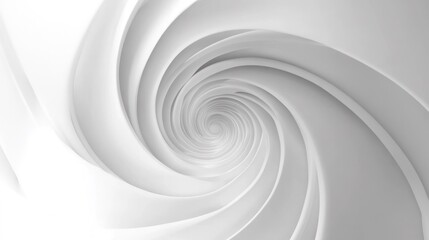 Abstract spiral staircase looking down from above on a white background, representing the concept of cognitive bias