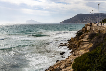 sea ​​and fog in the background