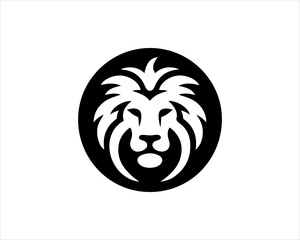 Lion head logo icon vector. Silhouette simple. Flat style lion. Lion face logo design template. Vector illustration Animal Logotype concept. 