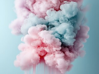 Fototapeta premium A colorful cloud of smoke with pink and blue swirls