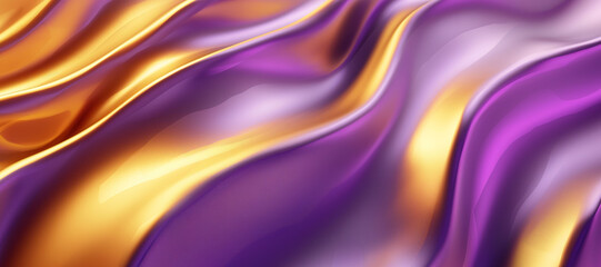 Obraz premium glowing wave of gold and purple color background 19