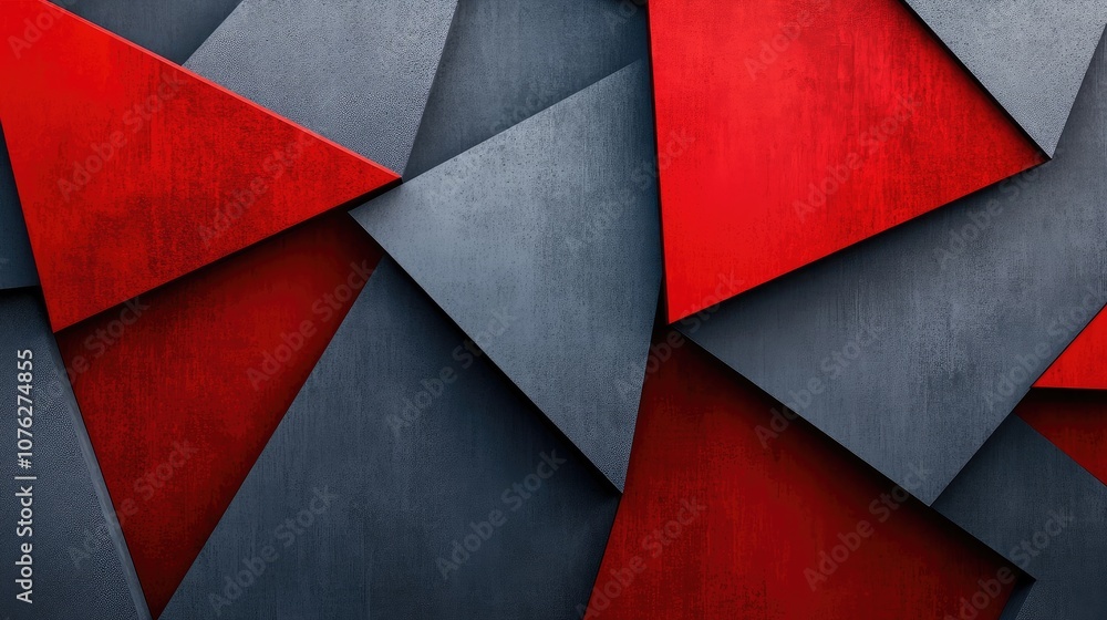 Poster a modern 3d wallpaper design with geometric shapes and bold color contrasts, creating depth and text