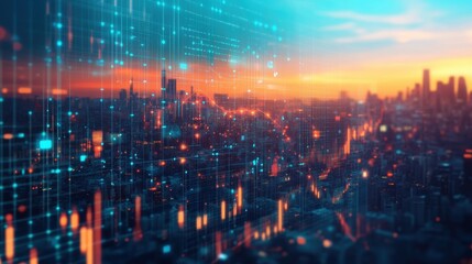 Fototapeta premium Digital Cityscape.