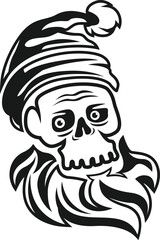 skull santa claus vector illustration