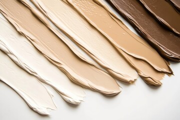 Neutral Shades of Foundation Swatches for Minimalistic Beauty and Skincare Concepts