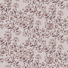 Delicate HandDrawn Floral Seamless Pattern