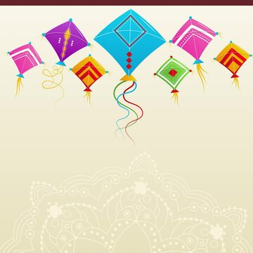 Makar Sankranti Festival Square Beige Background