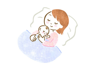 カンガルーケアの手描きイラスト