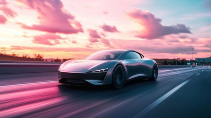 Sport Car Sunset Drive.