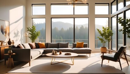 Photo interior modern design room 3d illustration
