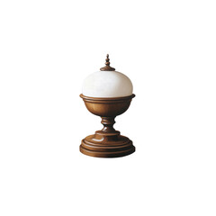 Fototapeta premium Elegant Wooden Table Lamp with White Globe Shade