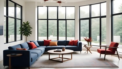 Photo interior modern design room 3d illustration
