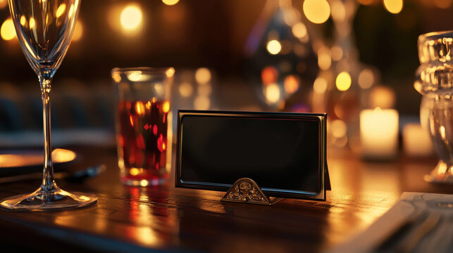 fine dinning and set sign on table, 