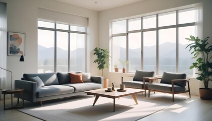 Fototapeta premium Photo interior modern design room 3d illustration 