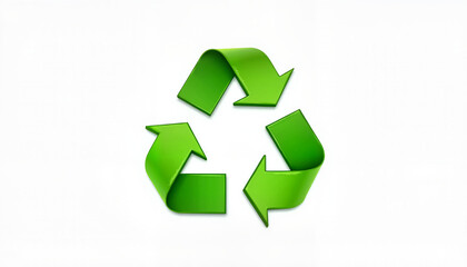 Obraz premium Green recycling symbol, eco-friendly concept, simple design, copy space, International Earth Day Theme