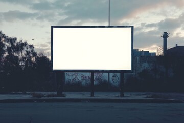 Fototapeta premium mpty billboard mounted at city street