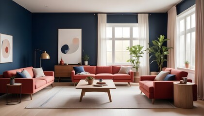 Fototapeta premium Photo interior modern design room 3d illustration 