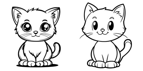 Fototapeta premium Symbol of a cat in one line drawing style. Abstract and minimalist cat icon. Contemporary illustration.