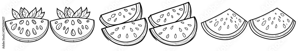 Poster an editable slice of melon symbol can be used online and on mobile devices. embedded icon of thin li