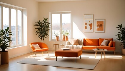 Photo interior modern design room 3d illustration
