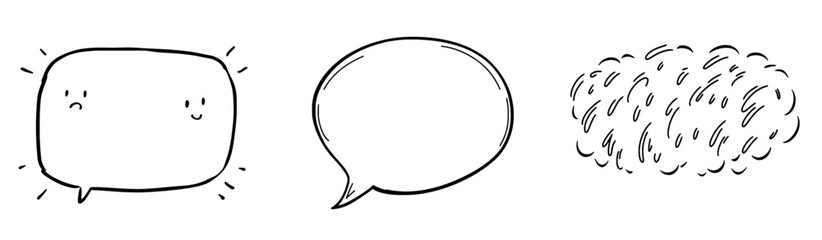 Dialogue balloon sticker silhouette isolated on transparent background. Blank empty bubble modern illustration design element.