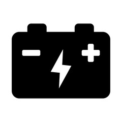 Car battery icon. Car accumulator icon. Auto battery symbol.