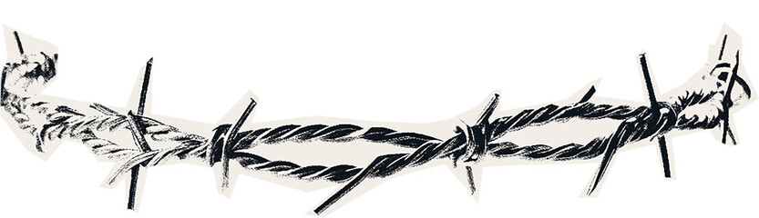 Сlipping from a black and white vintage magazine elements, halftone sharp wire.