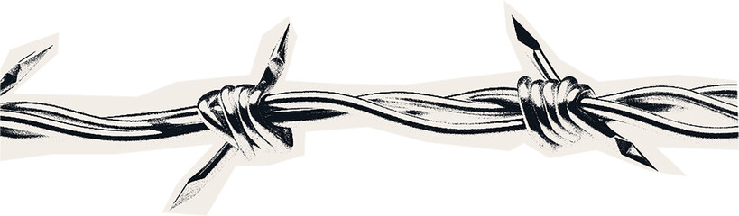 Сlipping from a black and white vintage magazine elements, halftone sharp wire.