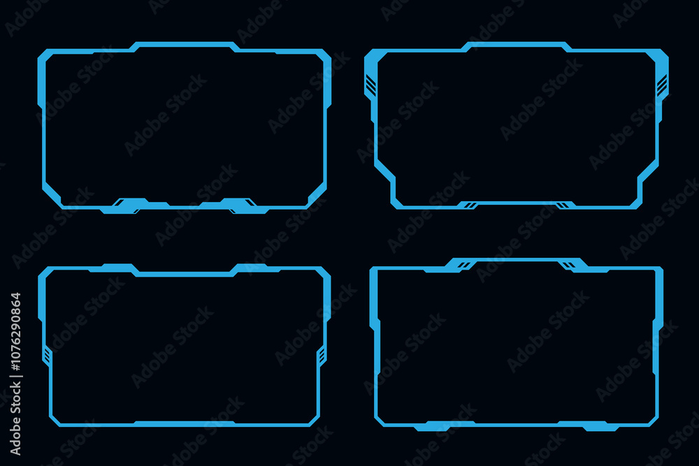 Poster technology futuristic frame element. hud sci-fi design element.