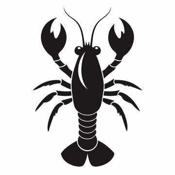recommend clip art: Lobster silhouette vector illustration on white background