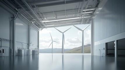 Artificial intelligence managing wind energy production, with AI-powered systems improving the performance of wind turbines