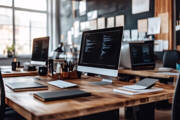 Modern Office Workspace with Computer and Desk Accessories