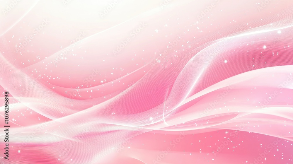 Aufkleber soft pink abstract background with flowing lines and sparkles evoking a sense of tranquility and ele