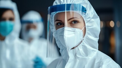Female Doctor in Protective Gear Looking at Camera