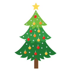 christmas tree lights and ornaments vector