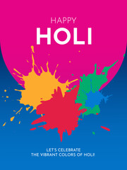 a poster, flyer with a colorful background that says Holi Festival of Culture ,Happy holi