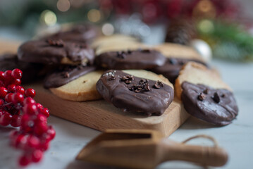 chocolate christmas cookies with orange