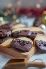 chocolate christmas cookies with orange
