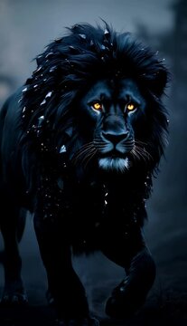 black and white lion