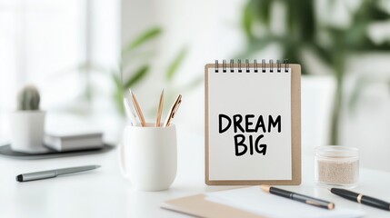 Inspiring workspace with motivational notes.