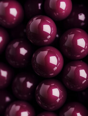 purple spheres with a textured surface, closely packed together
