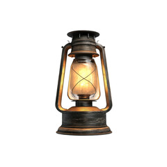 Antique Lantern with Glowing Flame