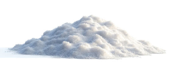 Pile of white snow isolated white background