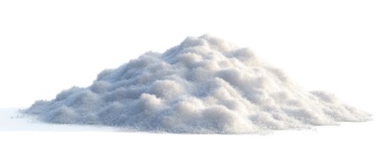 Pile of white snow isolated white background