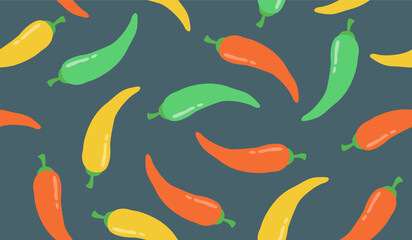 Cute spicy chili pattern background vector design