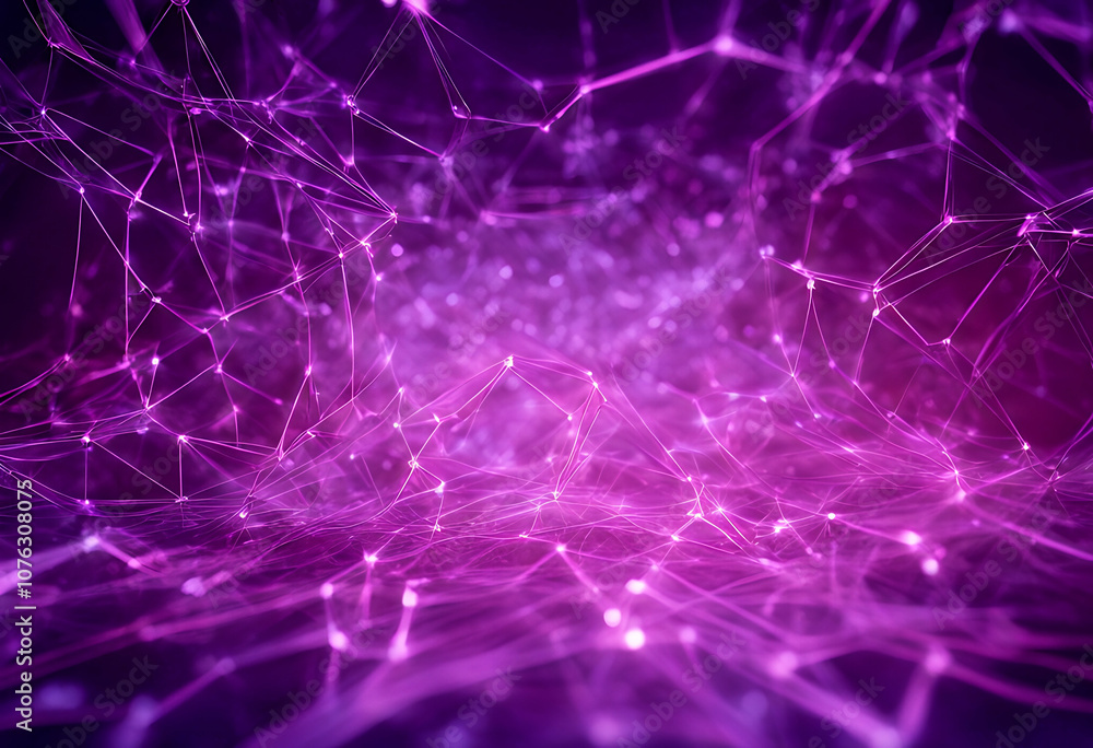 Poster abstract illustration data technology network diode business purple flashes cyberspace fields digita