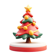 3d rendering christmas decorations on transparent background, ai