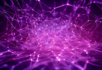 Fototapeta premium abstract illustration data technology network diode business purple flashes cyberspace fields digital rays neon futuristic polygons 3d pink connect concept datum cyber