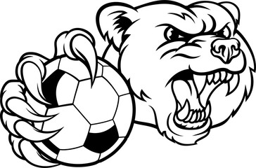 Bear Soccer Football Claw Grizzly Animal Mascot